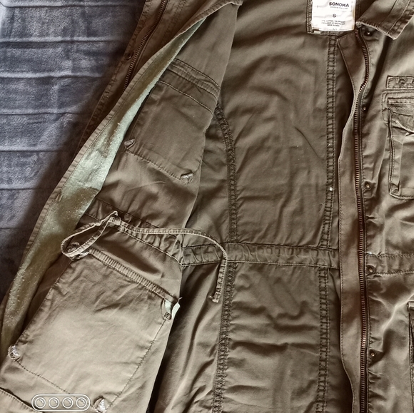 Army Green Zip-up Light Jacket - Picture 10 of 16